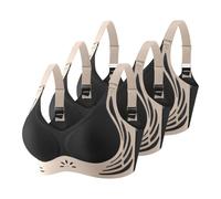 Genérico Sujetador Deportivo Mujer Sujetador sin Aros con Relleno Básico Bandolera Ajustable Comodos Sujetadores Deportivos Mujer Push Up Suaves Elástico Transpirable Pack 3