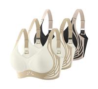 Genérico Sujetador Deportivo Mujer Sujetador sin Aros con Relleno Básico Bandolera Ajustable Comodos Sujetadores Deportivos Mujer Push Up Suaves Elástico Transpirable Pack 3