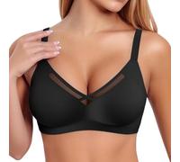 Genérico Sujetador Deportivo Mujer Talla Grande Sin y Confortable Escote Pronunciado Diseño (Black, XXXL)