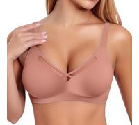 Genérico Sujetador Deportivo Mujer Talla Grande Sin y Confortable Escote Pronunciado Diseño (L)