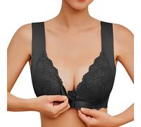 Genérico Sujetador Mujer sin Aros con Espalda Sujetadores para de Bralette Cierre Delantero Push Up Costuras en Tallas Grandes Encaje Sujetador Espalda Descubierta en Forma de
