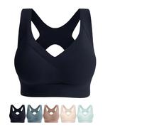 Genérico Sujetador Potente de realce y Modelado - Suave, cómodo, sin Aros ni Costuras - Anticaída - Cobertura Total - para Mujeres y Personas Mayores (Black,M)