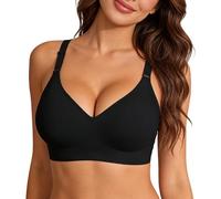 Genérico Sujetador Push up inalámbrico de Total para Mujer Sujetadores sin con Soporte Tallas Regulares y Grandes (Black, S)