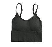 Genérico Sujetador Reductor Comodos Tops Deportivos Mujer Espalda En Forma de U para Mujer con Una Correa En El Interior sin Anillo de Interior Inferior Strap Bra Sujetadores Sujetador (Green,M)