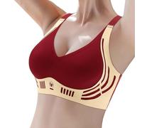 Genérico Sujetador sin Aros con Relleno,Lencería Soutien-Gorge de Sport pour Femme,Avec Boucle Sur le Devant,Bord en Dentelle,Sans anneau Acier,coutures,ajustement serré,idéal Yoga et Sommeil