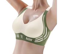 Genérico Sujetador sin Aros con Relleno,Lencería Soutien-Gorge de Sport pour Femme,Avec Boucle Sur le Devant,Bord en Dentelle,Sans anneau Acier,coutures,ajustement serré,idéal Yoga et Sommeil