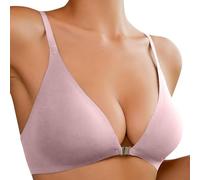 Genérico Sujetador sin Aros Mujer,Push Up Reductor Sostén Ajustable Transpirable Seamless Wireless Push Bras lencería Sexy con Cuello en V Sujetadores Escote De Espalda Moda
