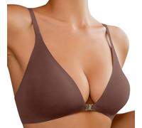 Genérico Sujetador sin Aros Mujer,Push Up Reductor Sostén Ajustable Transpirable Seamless Wireless Push Bras lencería Sexy con Cuello en V Sujetadores Escote De Espalda Moda