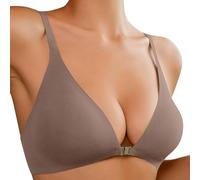 Genérico Sujetador sin Aros Mujer,Push Up Reductor Sostén Ajustable Transpirable Seamless Wireless Push Bras lencería Sexy con Cuello en V Sujetadores Escote De Espalda Moda
