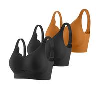 Genérico Sujetador sin Aros para Mujer,Push Up Cuello V Bralette Básico Bandolera Ajustable con Relleno Seamless Wireless Push Bras lencería Anillo de Acero Comodos Dormir