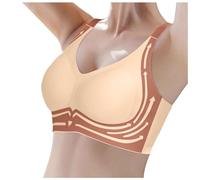 Genérico Sujetador sin Aros para Mujer, Sostenes sin Costuras con Relleno Básico Sujetador Bandolera Ajustable Comodos Deportivo Mujer Suaves Elástico