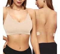 Genérico Sujetador sin Espalda Baja para Mujer Básico Push up Invisible Sujetadores sin Aros Color Liso Cómodo Sujetador con Tirantes Convertible para Vestido y Boda
