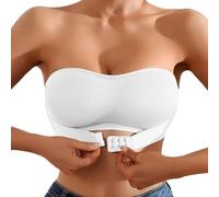 Genérico Sujetador sin Tirantes Mujer Sujetadores sin Aros Push Up Talla Grande Elástica Bandeau con Cierre Delantero Strapless Espalda Descubierta Bra Ligero Comodos Transpirables Sujetador Bralette