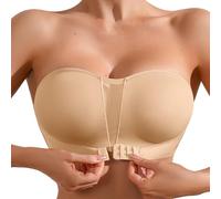 Genérico Sujetador Sin Tirantes Ni Espalda,Sujetador Sin Costuras Ni Aros Mujer Sin Tirantes Sujetador Push Up Sin Costuras Bra con Cierre Frontal Bralette Sexy Sostenes Básicos para Tiempo Libre