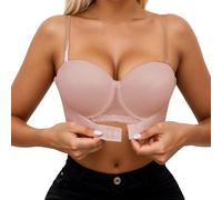 Genérico Sujetador Sin Tirantes Ni Espalda,Sujetadores Mujer Sin Aros Sexy Transpirables Y Amigables con La Piel Invisible Cierre Frontal Bralette Strapless Bra para Tiempo Libre