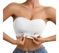 Genérico Sujetador Sin Tirantes para Mujer Comodos Suave Sujetadores sin Aros Hebilla Delantera Invisible Push Up Bra con Relleno Liso Básico para el Día a Día Transpirable Strapless Bras for Women