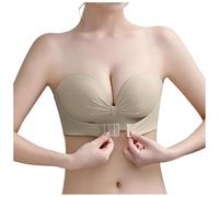 Genérico Sujetador Sin Tirantes Sin Aros,Sujetador Mujer Push Up Sin Tirantes Y Hebilla Frontal Invisible Bra Sin Costuras Y Transpirable Reductor Push Up Top De Tubo para Uso Diario
