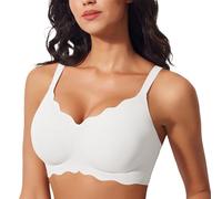 Genérico Sujetadores Acolchado Sin Aros Cómodo Selene con Aros Ropa Interior Comodo Cuello En V Prenda Íntima(White, XXL)