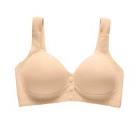 Genérico sujetadores clásicos para hombro, transparente, cómodo y sexy, para mujer, inalámbrico, espalda descubierta, sin esponja, con tirantes convertibles, beige, 36