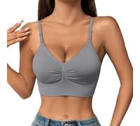 Genérico Sujetadores de Alta Sujeción para Mujer,con Tirantes Ajustables Y Total,Cómodos,sin Aros. Sujetador Encaje Rojo Brasieres de Mujer Pack (Grey,M)