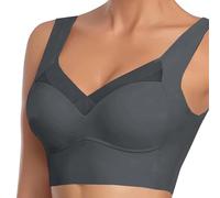 Genérico Sujetadores de Soporte para Mujer,Básicos Sin Costuras Comodos Sostenes Cuello V Push Up Básicos Bandolera Ajustable Sujetador Sostén Transpirable Total Uso Diario