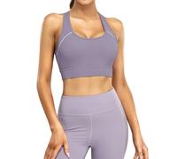 Genérico Sujetadores Deportivos para Mujer Sujetadores Deportivos de Alta Sujeción para Mujer Cómodos Dormir A Diario Cómodos Sujetador Negro Relleno (Purple,XL)