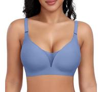 Genérico Sujetadores Mujer sin Aros sin Costuras Cómodo con Soporte Push Up Cuello en V Suave Sostenes Cobertura Completa Tipo Camiseta Básico Diario 85 90 95 100