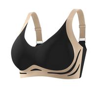 Genérico Sujetadores Mujer,Women No Underwire Comfort Super Gather Bra Wireless Bra Lifting Sagging Breasts Lactancia Relleno (Black, XXL)