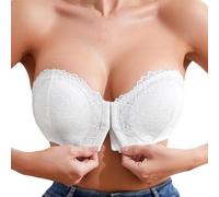 Genérico Sujetadores sin Aros Mujer Bandeau sin Tirantes Sujetador Encaje Mujer Sujetador Push Up sin Costuras Bra con Cierre Frontal Bralette Sexy Sostenes Básicos