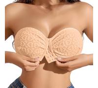 Genérico Sujetadores sin Aros Mujer Bandeau sin Tirantes Sujetador Push Up sin Costuras Bra con Cierre Frontal Bralette Sexy Sostenes Básicos