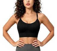 Genérico Sujetadores Sin Aros Reductores, Sujetadores Deportivos Mujer Algodon, Deportivo Yoga con Tirantes Y Espalda Cruzada A Rayas Una SujecióN Media Y Transpirable Brasieres Sujetador Push Up Bra