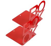 Genérico Sujetalibros Metálicos Forma de Letras Book Color Rojo Par de 2 Piezas Organizador Reutilizable para Estantes y Escritorios Soporte para Libros Revistas y Documentos