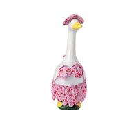 Genérico Summer Bikini Outfit For Porch Goose Statues - 3-Piece Set W/Print Hat + Top + Wavy Skirt, Adjustable Ties & Elastic Waist, Polyester, Garden/Party/Novelty Gift