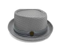 Genérico Summer Breathable Mesh Pork Pie Hat for Men Lightweight Foldable Straw Fedora Sun Beach Travel Hat