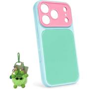 Genérico Summer Dopamine Phone Case, Vibrant Contrast Color Dopamine Acrylic Phone Case with Cute Ornaments, Compatible with iPhone 13 14 15 16 17 (E,For 17Promax)