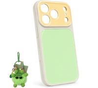 Genérico Summer Dopamine Phone Case, Vibrant Contrast Color Dopamine Acrylic Phone Case with Cute Ornaments, Compatible with iPhone 13 14 15 16 17 (G,For 17Pro)