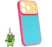 Genérico Summer Dopamine Phone Case, Vibrant Contrast Color Dopamine Acrylic Phone Case with Cute Ornaments, Compatible with iPhone 13 14 15 16 17 (C,For 16Pro)