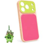 Genérico Summer Dopamine Phone Case, Vibrant Contrast Color Dopamine Acrylic Phone Case with Cute Ornaments, Compatible with iPhone 13 14 15 16 17 (A,For 16Pro MAX)