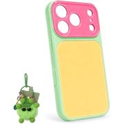 Genérico Summer Dopamine Phone Case, Vibrant Contrast Color Dopamine Acrylic Phone Case with Cute Ornaments, Compatible with iPhone 13 14 15 16 17 (D,For 13)