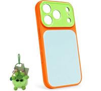 Genérico Summer Dopamine Phone Case, Vibrant Contrast Color Dopamine Acrylic Phone Case with Cute Ornaments, Compatible with iPhone 13 14 15 16 17 (B,For 15promax)