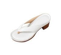 Genérico Summer Sandals for Women 2025 Trendy Orthopedic Dressy Chunky Heel Sandal Arch Support Comfortable Slip-On Comfortable Slip-On Open Toe Heeled Bridal Party Wedding Shoes (White, 38)