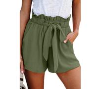 Genérico Summer Shorts for Women,Bowknot Tie High Waisted Shorts,Casual Baggy Wide Leg Crop Pants with Pockets Beach Clothe
