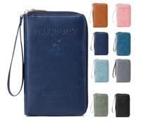 Genérico Summer Simple Plain Passport Cases Back To School, Charm Infinite Travel Wallet, Multi-Functional Zipper Travels Cards Holder, Blocking Card Holder, for School, Outdoor (Dark Blue)