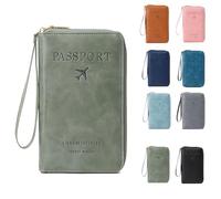 Genérico Summer Simple Plain Passport Cases Back To School, Charm Infinite Travel Wallet, Multi-Functional Zipper Travels Cards Holder, Blocking Card Holder, for School, Outdoor (Green)