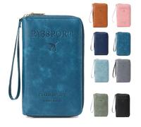 Genérico Summer Simple Plain Passport Cases Back To School, Charm Infinite Travel Wallet, Multi-Functional Zipper Travels Cards Holder, Blocking Card Holder, for School, Outdoor (Peacock Blue)