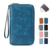 Genérico Summer Simple Plain Passport Cases Back To School, Multi-Functional Zipper Travel Card Holder, Travel Wallet, RFID Blocking Card Holder (Blue)