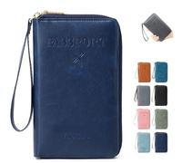 Genérico Summer Simple Plain Passport Cases Back To School, Multi-Functional Zipper Travel Card Holder, Travel Wallet, RFID Blocking Card Holder (Navy)