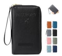 Genérico Summer Simple Plain Passport Cases Back To School, Multi-Functional Zipper Travel Card Holder, Travel Wallet, RFID Blocking Card Holder (Black)