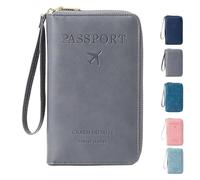 Genérico Summer Simple Plain Passport Cases Back To School, Travel Wallet, Multi-Functional Zipper Travel Card Holder, for School,Travel,Outdoor (Gray)
