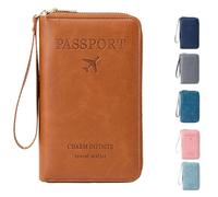 Genérico Summer Simple Plain Passport Cases Back To School, Travel Wallet, Multi-Functional Zipper Travel Card Holder, for School,Travel,Outdoor (Brown)